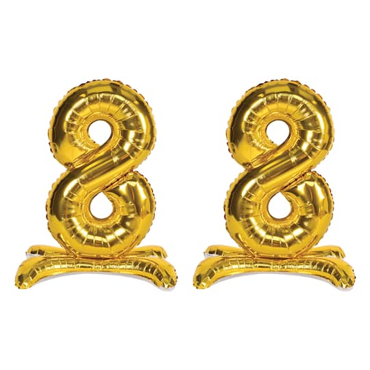 Beistle 26" Gold Self-Standing Foil Balloon Numbers, 2ct. | Numeral 8 | Michaels®